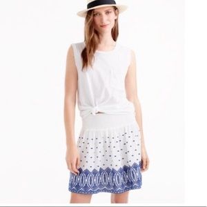 J Crew Blue and White Eyelet Skirt